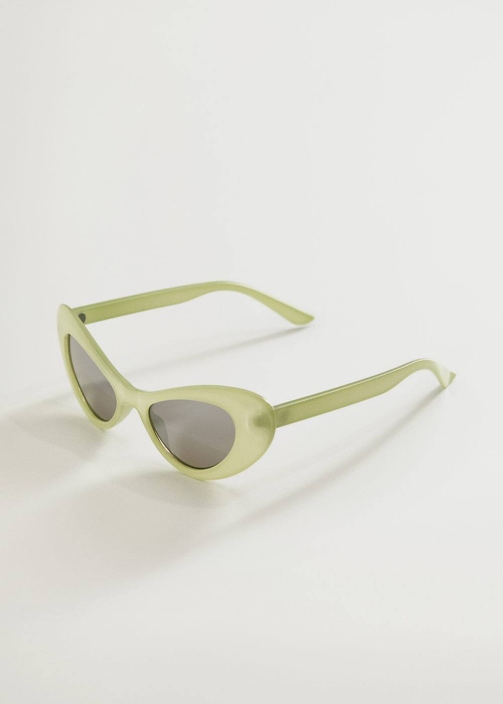 MANGO - Lunettes de soleil cat-eye vert bébé (100% protection UV) - Pochette et essuie lunette offerts  