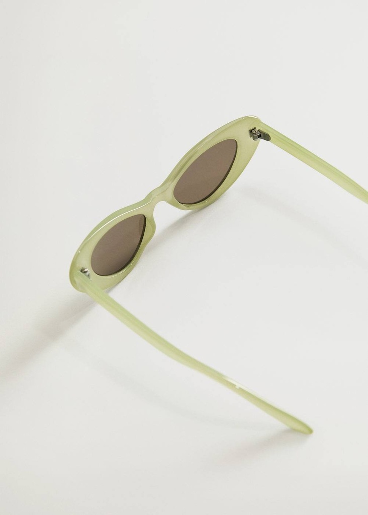 MANGO - Lunettes de soleil cat-eye vert bébé (100% protection UV) - Pochette et essuie lunette offerts  