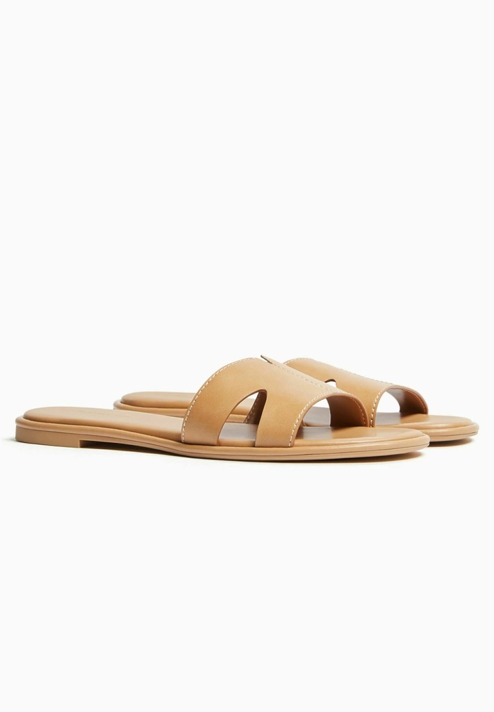 Bershka - FLAT - Sandales de bain - sand