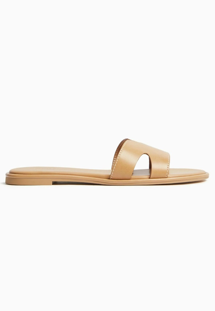 Bershka - FLAT - Sandales de bain - sand