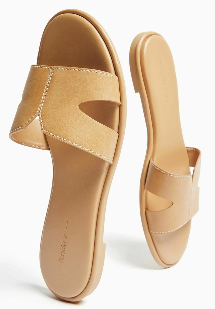 Bershka - FLAT - Sandales de bain - sand